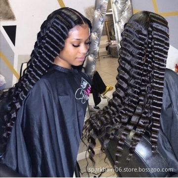 spark Wholesale 4x4 13*4 Loose Deep Lace Closure  Human Hair Wigs 4x4 Closure Wigs